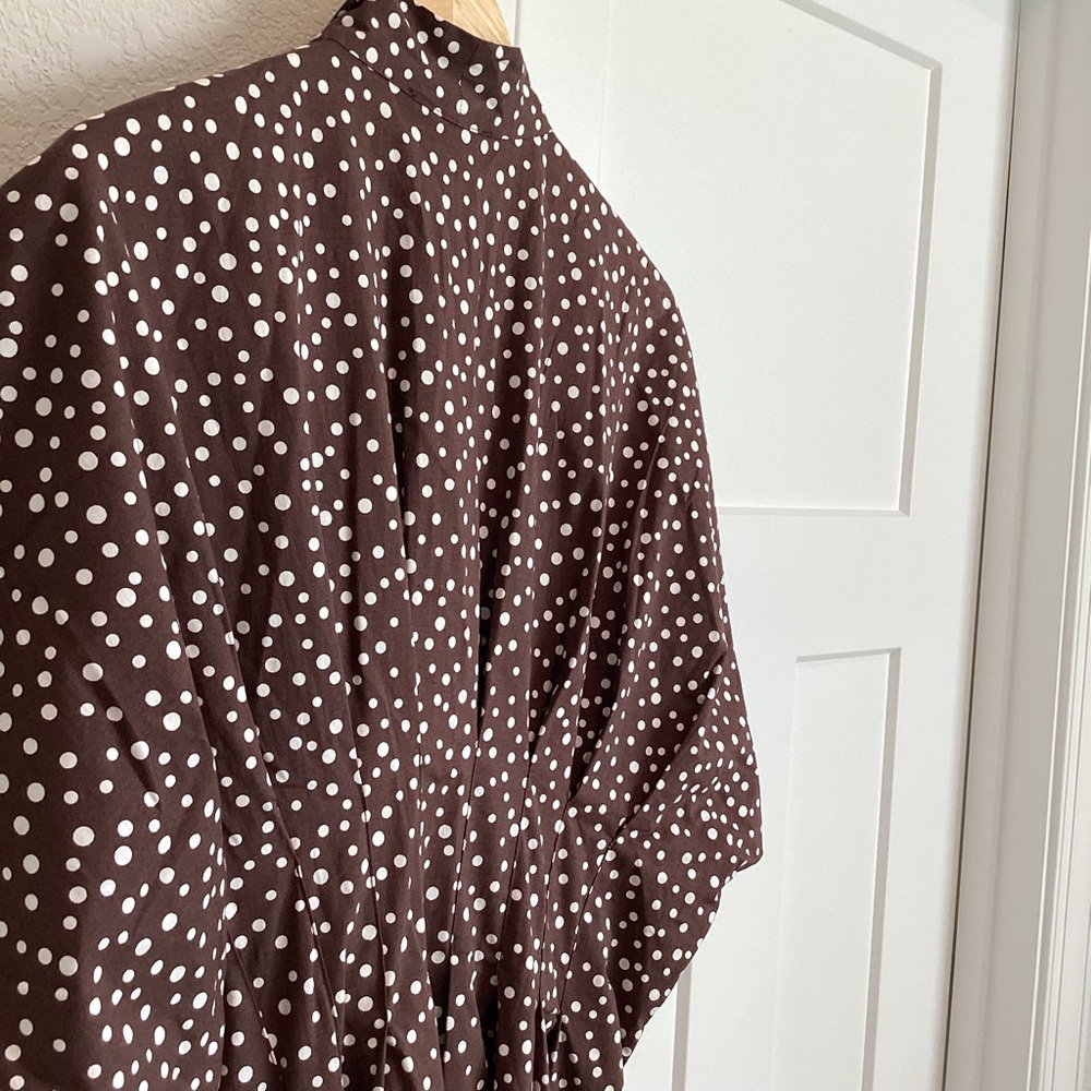 Exquise Tobie Collared Button-Front Tie-Neck Mini Shirt Dress Anthroplogie NEW - Picture 11 of 15